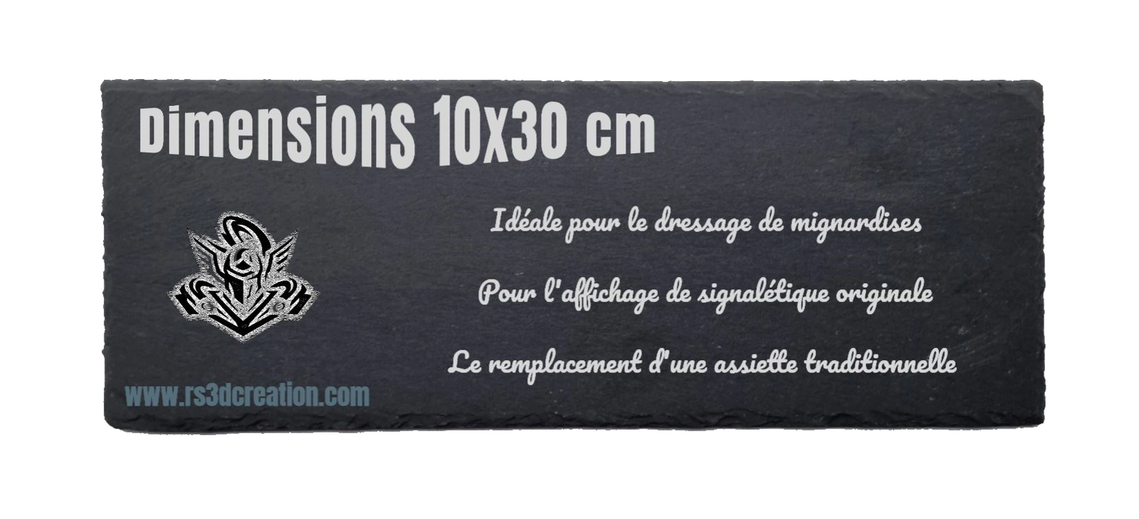 10×30 cm – Assiette ou plat de présentation en ardoise