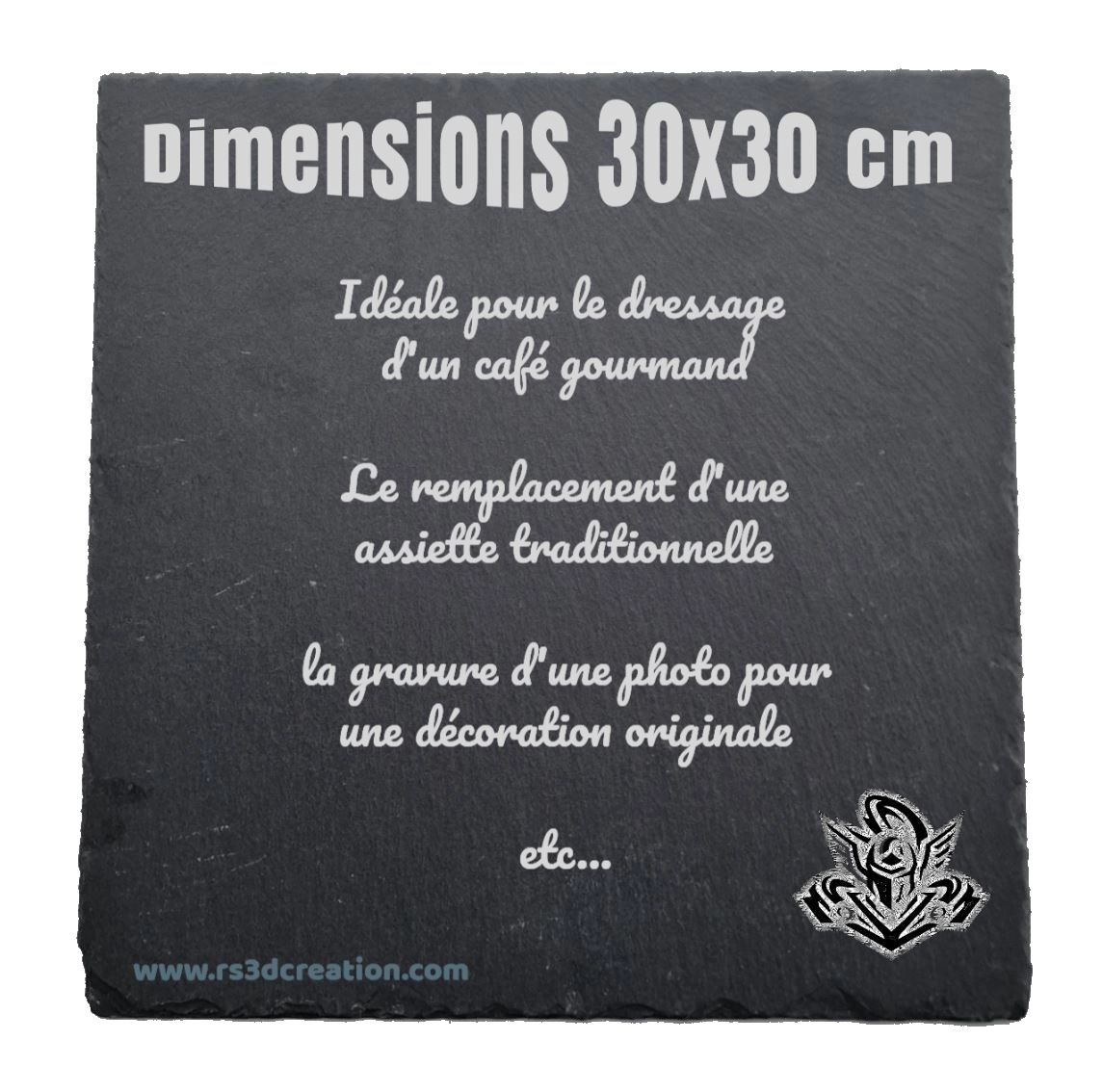 30×30 cm – Assiette ou plat de présentation en ardoise