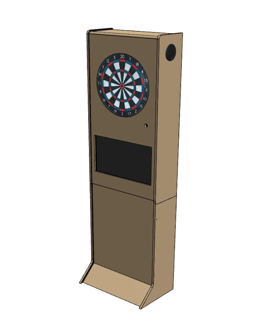 DartCab Complet – jeux de Fléchettes Électronique Personnalisé (Cible + Écran + LED + Audio)