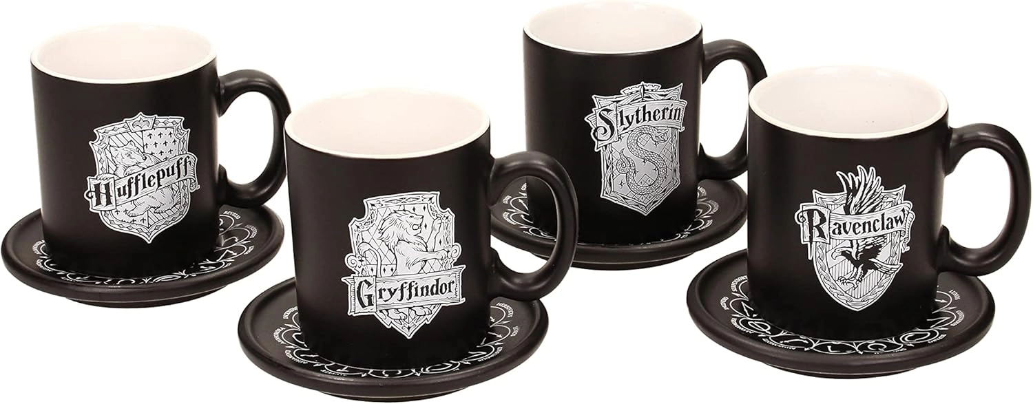 Set 4 Tasses Harry Potter avec Sous-Tasses – SD Toys - Image 1